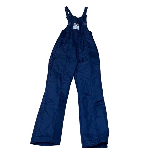 Lift 7 Vintage Puffer Women's Ski Snow Bib with adjustable straps Navy Blue L - Picture 1 of 9